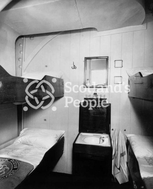 Third Class Cabin \"D\" Deck Four Berth on the Canadian Pacific Line liners SS Montcalm & SS Montclare Third Class Cabin \"D\" Deck Four Berth on the Canadian Pacific Line liners SS Montcalm & SS Montclare