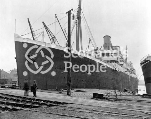 The port-side of the Canadian Pacific Line ocean liner SS Montcalm The port-side of the Canadian Pacific Line ocean liner SS Montcalm