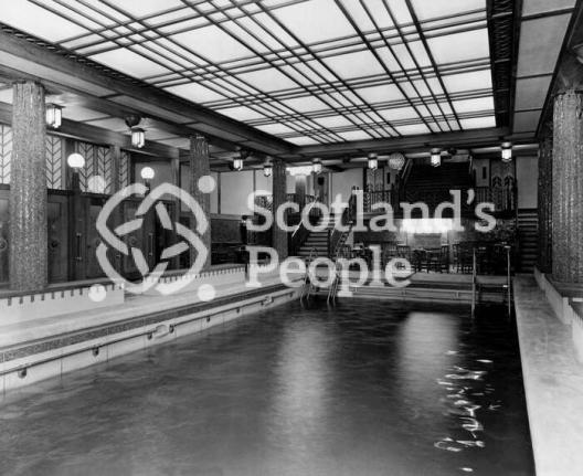 Olympian Pool, \"F\" Deck looking forward, on the Canadian Pacific Line ocean liner the RMS Empress of Britain Olympian Pool, \"F\" Deck looking forward, on the Canadian Pacific Line ocean liner the RMS Empress of Britain