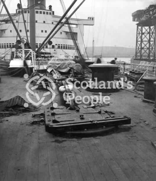 The Anchor Cable run of the Cunard Line ocean liner RMS Queen Mary The Anchor Cable run of the Cunard Line ocean liner RMS Queen Mary