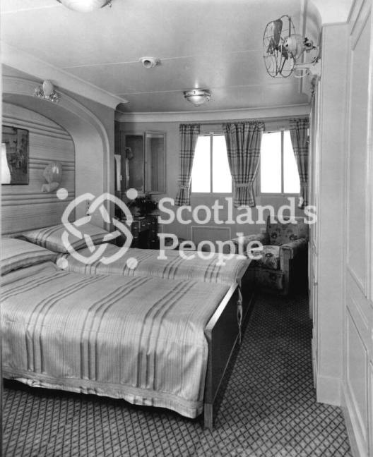 First class stateroom on Canadian Pacific Line ocean liner 'RMS Empress of Britain', 1931 First class stateroom on Canadian Pacific Line ocean liner 'RMS Empress of Britain', 1931