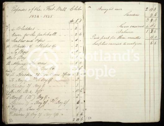 List of expenses of the Foot-Ball club in Edinburgh, 1824-1825 List of expenses of the Foot-Ball club in Edinburgh, 1824-1825