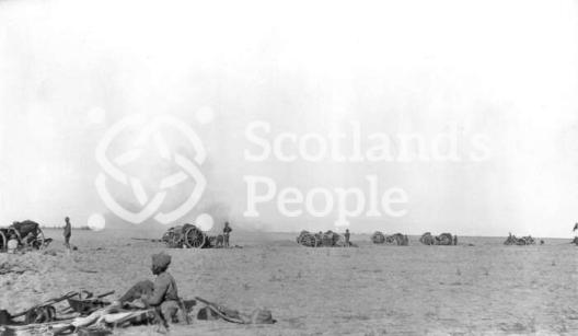 Royal Field Artillery battery in action in Mesopotamia, c 1917 Royal Field Artillery battery in action in Mesopotamia, c 1917