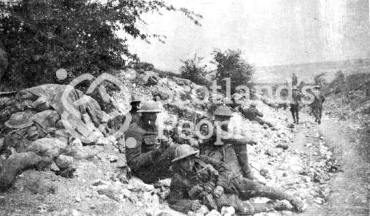 Soldiers of East Surrey Regiment bivouacking during the battle for Bazentin on the Somme, 1916 Soldiers of East Surrey Regiment bivouacking during the battle for Bazentin on the Somme, 1916
