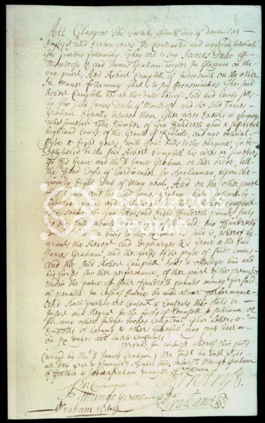 Rob Roy's contract with the Duke of Montrose Rob Roy's contract with the Duke of Montrose