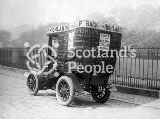 Motor car advertising Highland Railway hotels and tours Motor car advertising Highland Railway hotels and tours