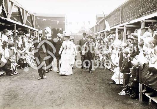 Queen Mary greeted by the crowd Queen Mary greeted by the crowd