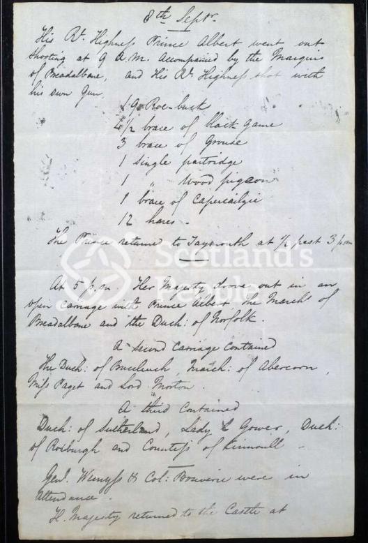 Account of Prince Albert's day of shooting in the Highlands Account of Prince Albert's day of shooting in the Highlands