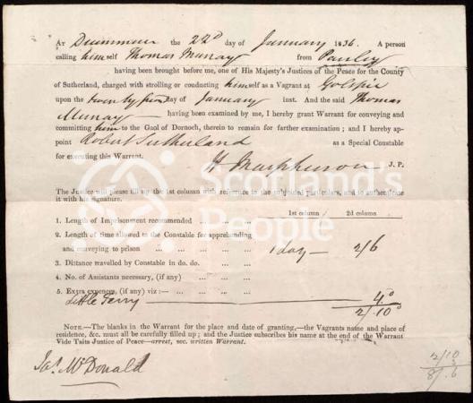 Vagrancy warrant Vagrancy warrant