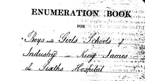 Detail from title page of 1861 enumeration book for an institution