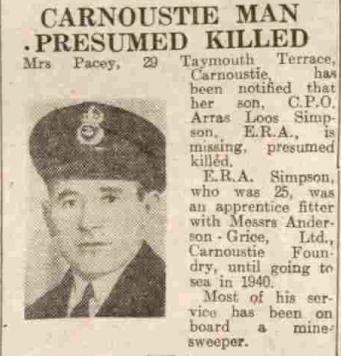 The death notice of Arras Loos Simpson