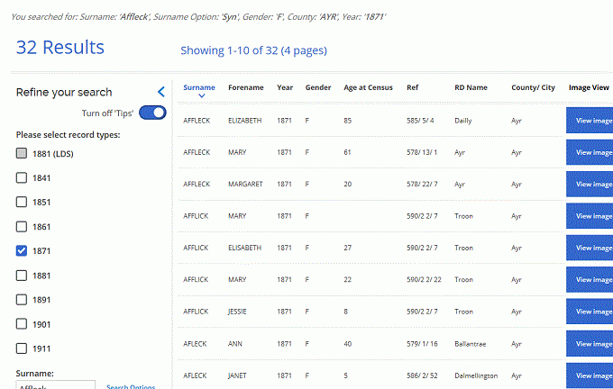 results appear in surname order