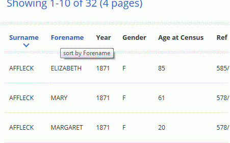 results appear in surname order