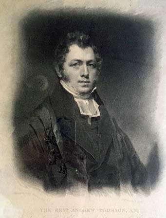 An engraving of The Reverend Andrew Thomson, nd. Credit: William Walker