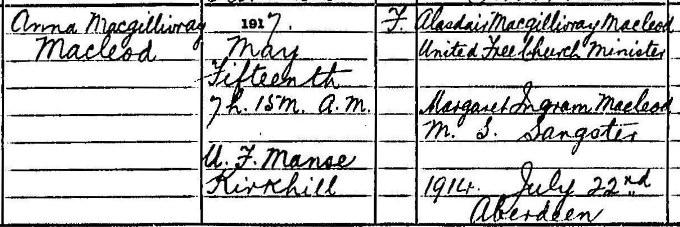 Anna Macleod birth 1917 resized