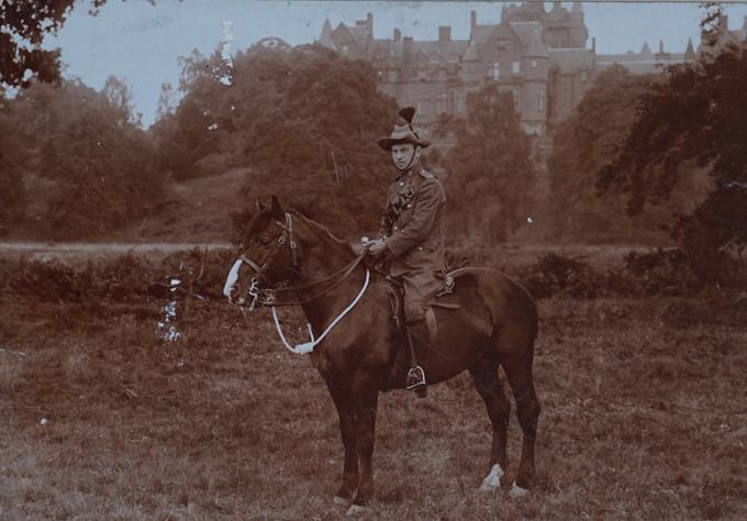 A photograph of Donald Fraser on a horse