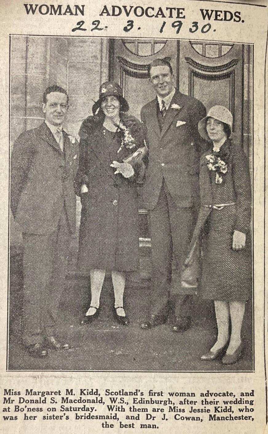 Newspaper clipping, University of Edinburgh Graduates in Law 1922