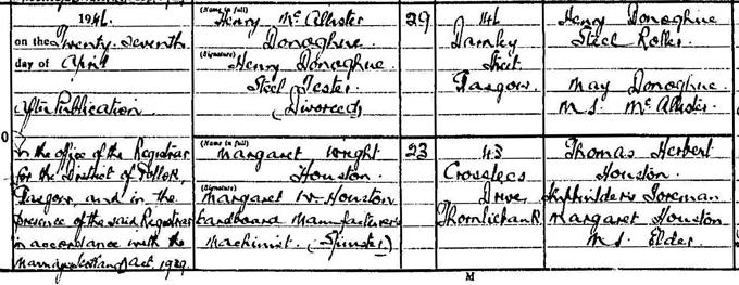 ScotlandsPeople_M1946_644_18_0170Z Henry McAllister Donoghue marriage 1946 680