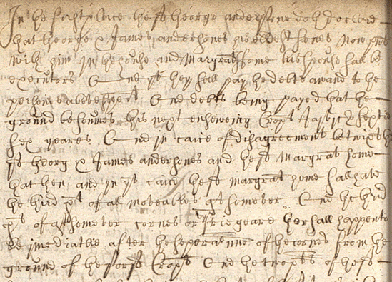 Excerpt from the testament of George Anderson, Lauder Commissary Court (National Records of Scotland, CC15/5/6 page 24).