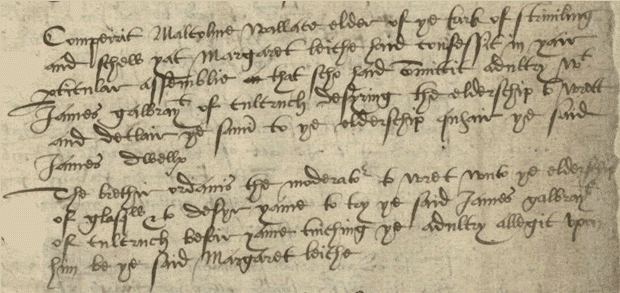 Stirling Presbytery minutes, 1581 (National Records of Scotland, CH2/722/1 page 8)