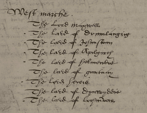 Extract from the Privy Council records, 1587 (National Records of Scotland, PC8/1 page 5).