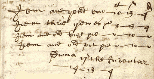 Image of part of the inventory of Kathren Murchie in Watten, 1663 (National Records of Scotland, CC4/3/1, page 143).