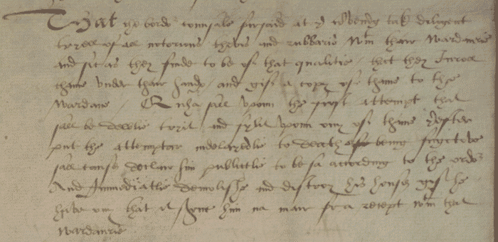 Passage the articles of agreement between English and Scottish Commissioners for the Suppression of Disorder in the Borders, 1597 (National Records of Scotland, SP6/62 page 3).