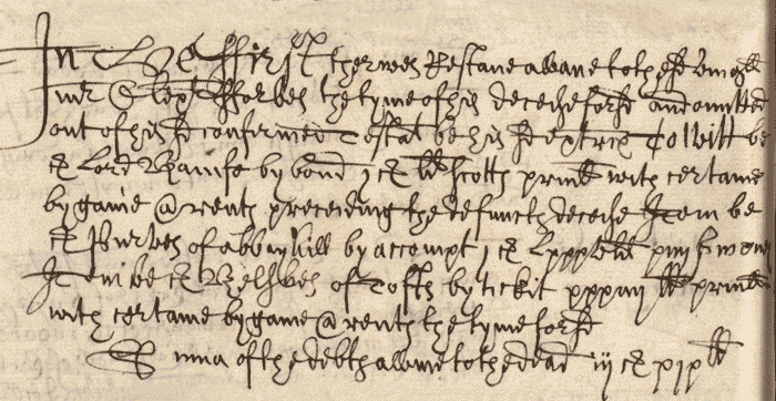 Passage of the testament dative of Alexander Forbes, writer (or lawyer) in Edinburgh, 22 March 1700 (National Records of Scotland CC8/8/81 page 102).