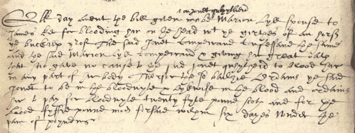 Excerpt from minutes of the barony court of Cockburnspath, 1651 (National Records of Scotland,RH11/15/1 page 16).