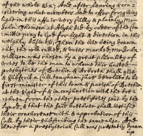 Image of the minutes of the Synod of Angus and Mearns, 1703 (National Records of Scotland, CH2/12/1 page 159).