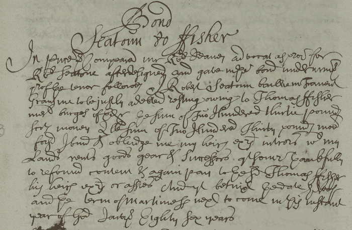 Image of an extract taken from the Register of Deeds (National Records of Scotland, RD2/67 page 338).
