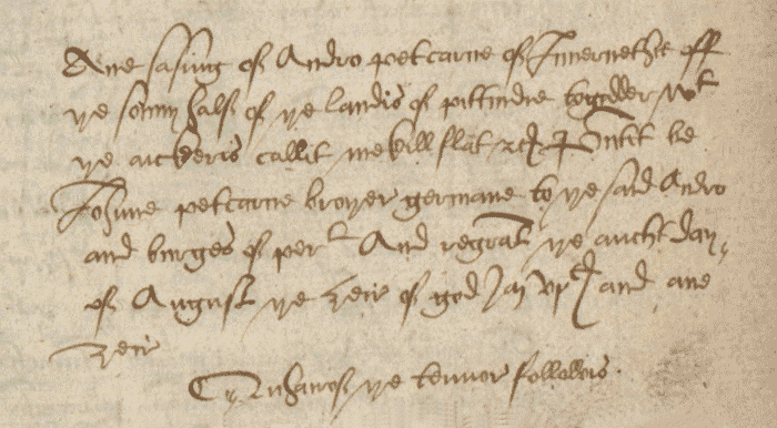 Image of the introductory clause of a sasine (National Records of Scotland, RS48/1 page 10). 