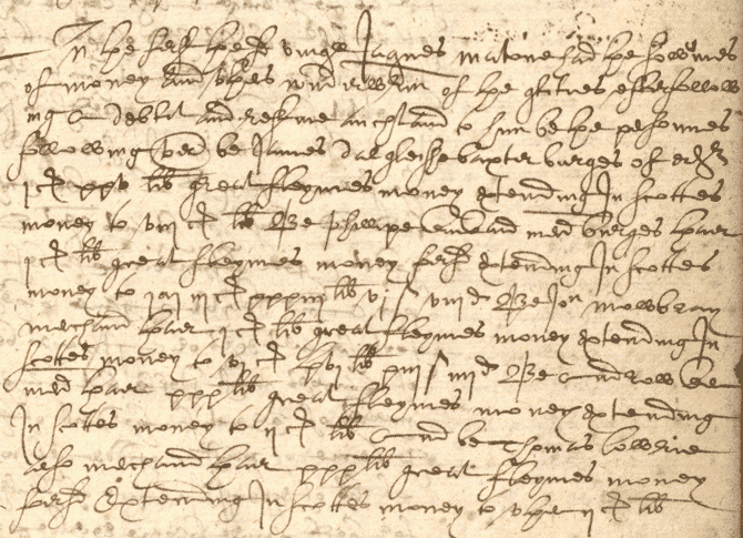 Image of the inventory from the testament of Jaques Matone, merchant in Amsterdam, recorded in Edinburgh Commissary Court, 5 Oct 1652 (National Records of Scotland, CC8/8/66, page 253).