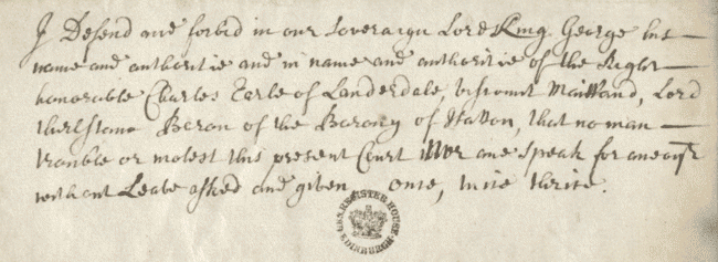 Excerpt from minutes of the barony court of Hatton, 1717 (National Records of Scotland, RH11/38/1 page 4).