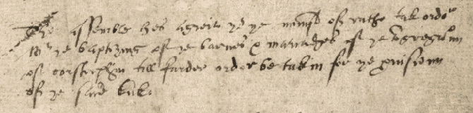 Image of extract from the minutes of the Synod of Fife, October 1589 (National Records of Scotland, CH2/252/1 page 16).