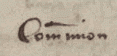 the word Comm[un]ion with a superscript line indicating the missing letters u and n.