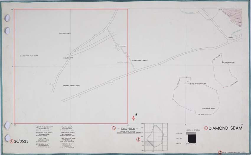 Image of a plan showing a diamond seam, RHP146000/3.