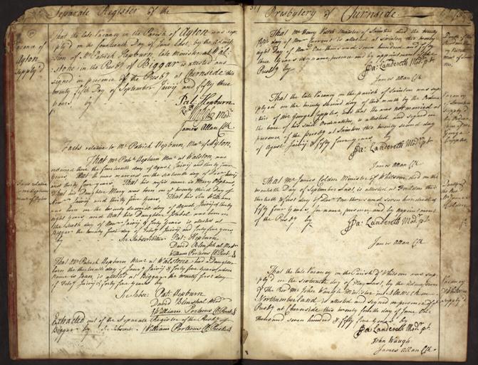 Page from Chirnside presbytery separate register, 1757. NRS, CH2/516/18 page 31