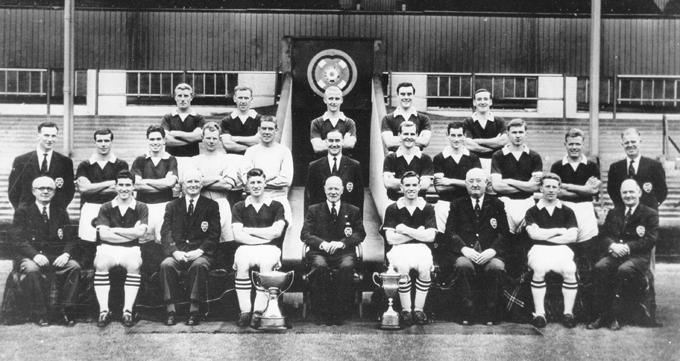 The Hearts of Midlothian team 1959-60. League and League Cup winners. Smith is third from the left in the middle row. Credit: private collection
