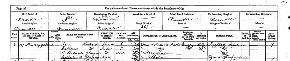 1901 Scottish Census. Crown copyright, National Records of Scotland, 282/3/8 page 2