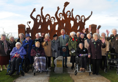 Land Girls with King Charles at the Land Girl memorial