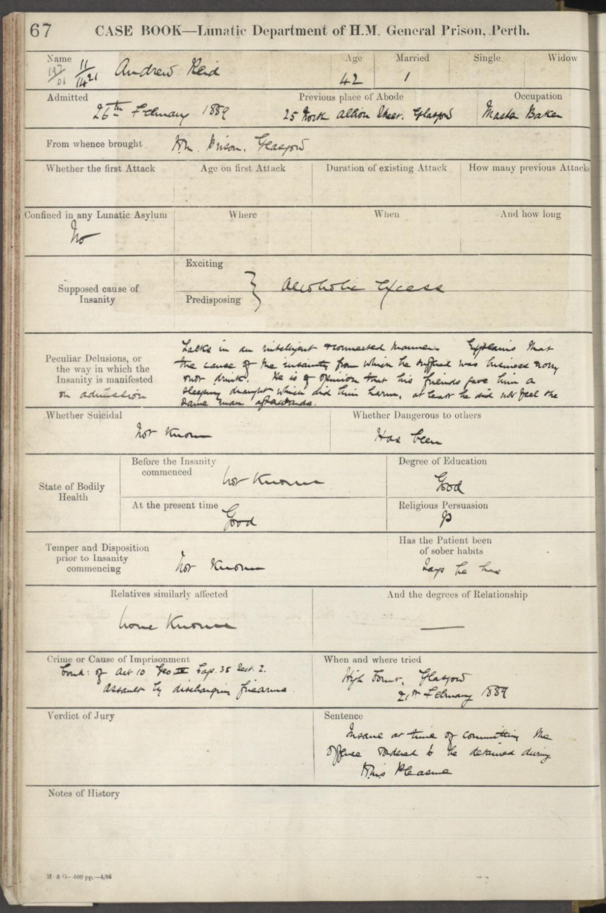 Andrew Reid's case notes
