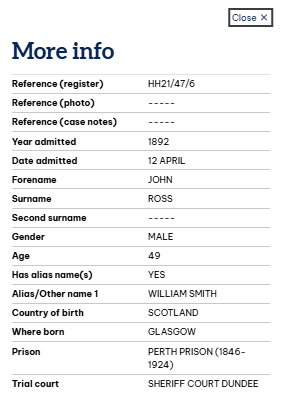 More info example for John Ross