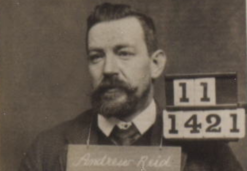 Photograph of Andrew Reid during his admittance to Perth (General) Prison Criminal Lunatic Department