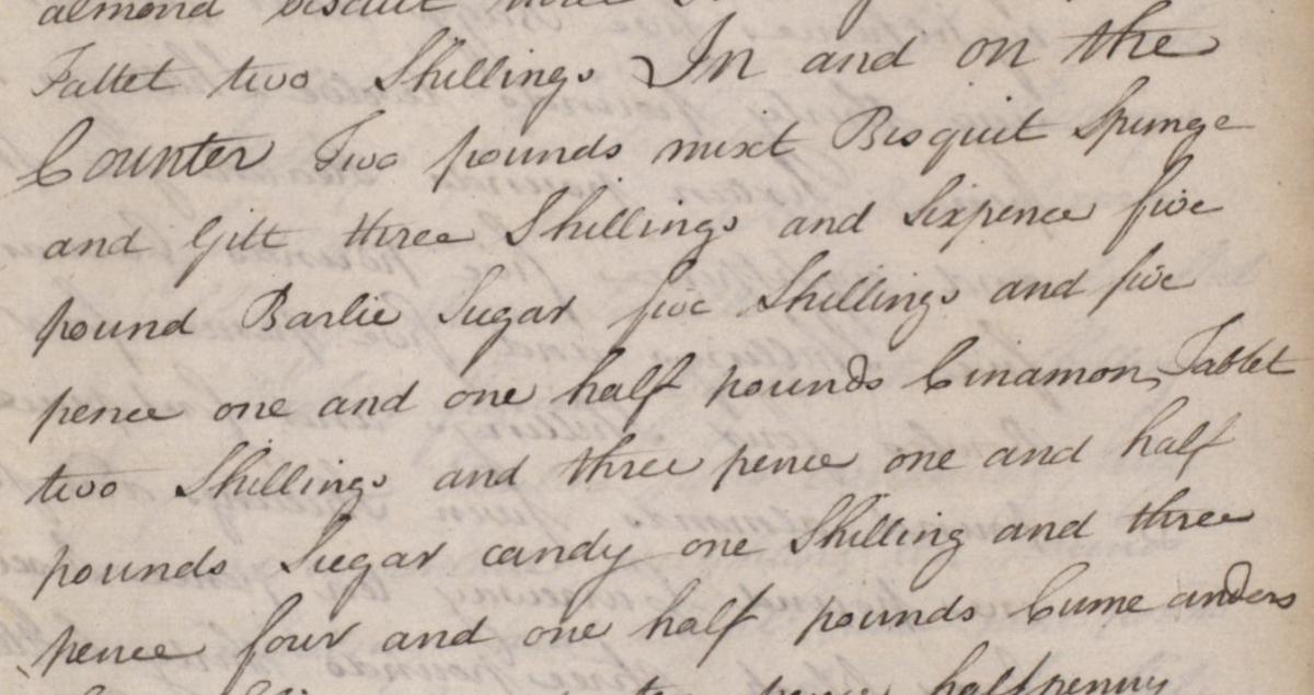 Detail from Charles Spaldings testament - 1783