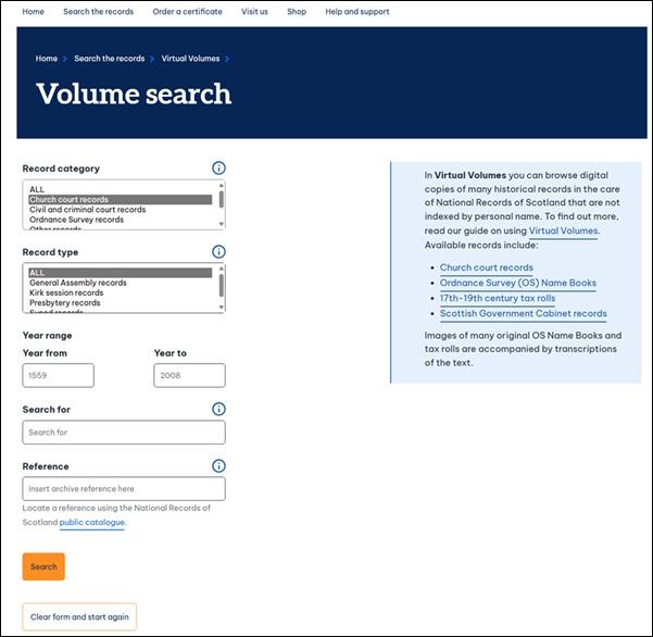 Example of volume search on Virtual Volumes