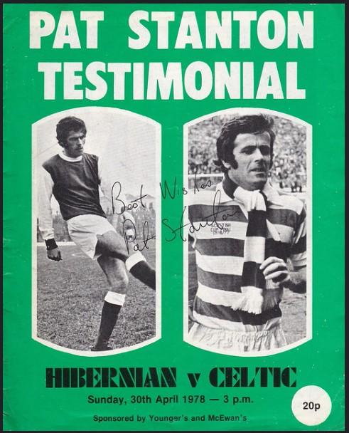 Programme from Pat Stanton's Testimonial, 1978