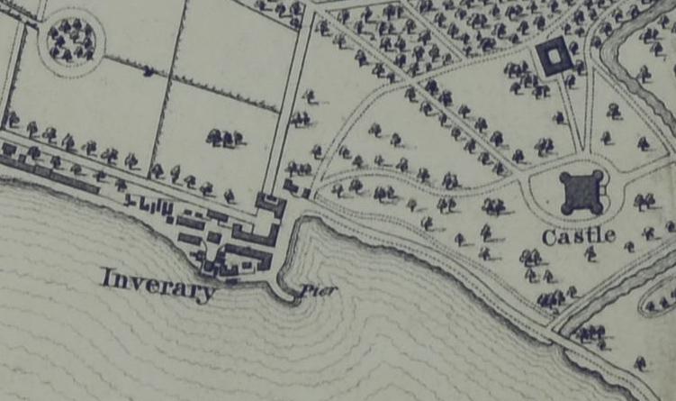 Detail from a plan of Inverary, engraved by John Wood in 1825.&nbsp; NRS, RHP13044/24