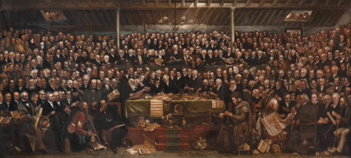 The First General Assembly of the Free Church of Scotland, Amelia Robertson. © The Hunterian, University of Glasgow.