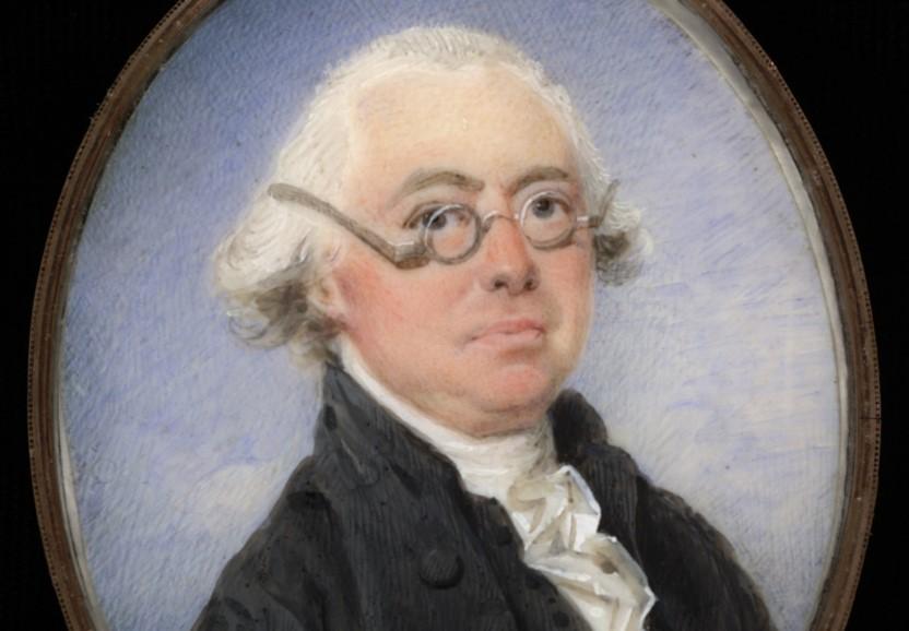 James Wilson painted by Jean Pierre Henri Elouis, c.1792. Watercolour on ivory, 6.7 x 5.2cm oval, Smithsonian American Art Museum, Museum purchase through the Catherine Walden Myer Fund, 1952.3.3